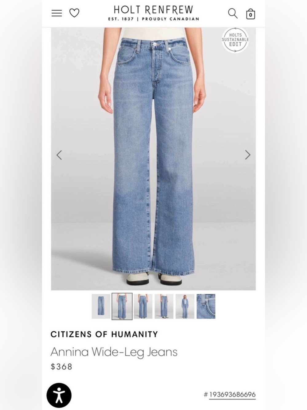 Citizens Of Humanity Light Blue Wide-Leg Jeans